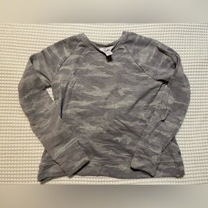 Athleta Gray Camo ‘Cozy Cross Your Fingers’ Sweatshirt